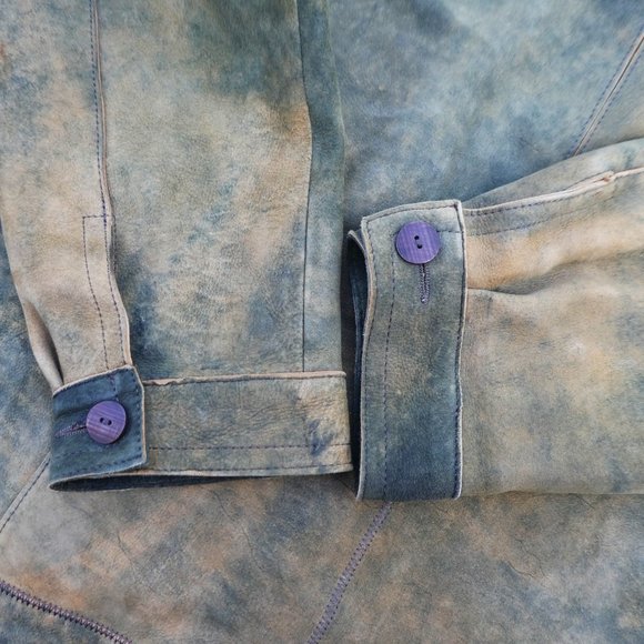 LAMBSKiN Robert Comstock Vertical Leather Jacket Logo Zipper Pockets 2X - Picture 9 of 10